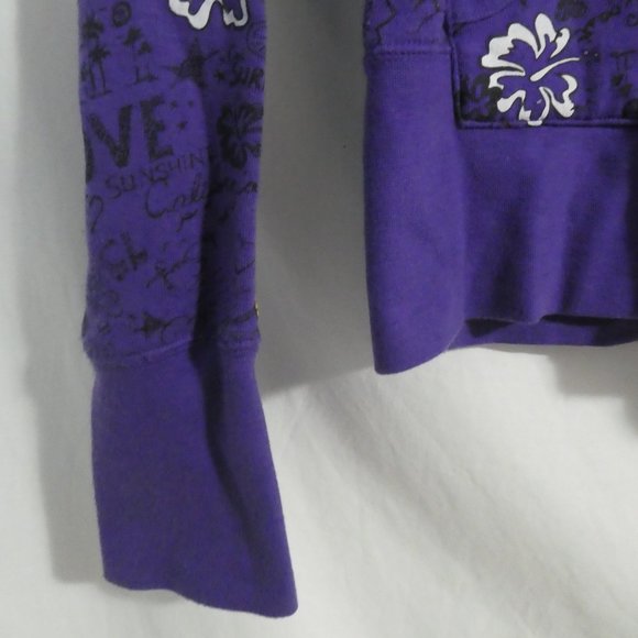 360 SURF | medium | Zip-Up Graphic Purple Hooded Sweatshirt | Hoodie | NWOT - Picture 7 of 16